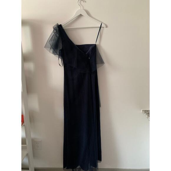 BCBG High Low Maxi Sequin Silk Tulle One Shoulder Dress Size 6 NWT - Picture 3 of 4